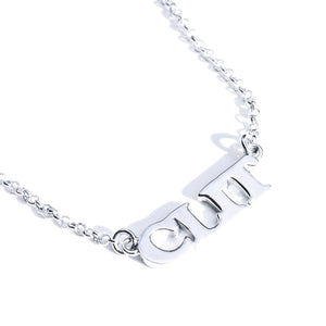 Clit Silver Necklace Rhodium Plated Made in Italy.